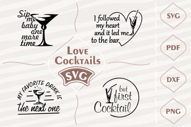 Love cocktails SVG bundle SVG Digital Mojito 