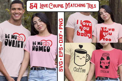 Love Couple Matching T Shirt Quotes SVG Bundle, Funny Valentines Day Tee Gifts SVG Paper Switch 