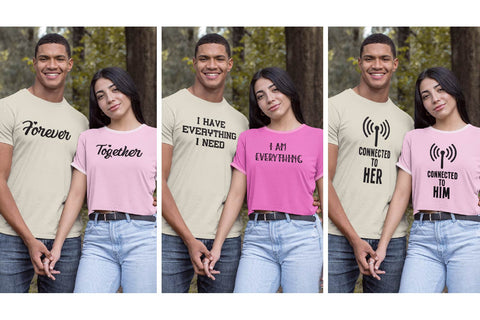 Love Couple Matching T Shirt Quotes SVG Bundle, Funny Valentines Day Tee Gifts SVG Paper Switch 
