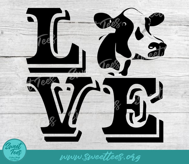Love Cows PNG JPG SVG Sweet Tees 