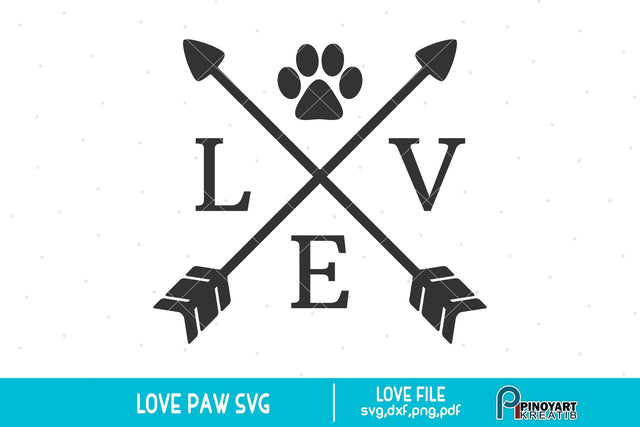 Love Crossed Arrow Paw svg SVG Pinoyart Kreatib 