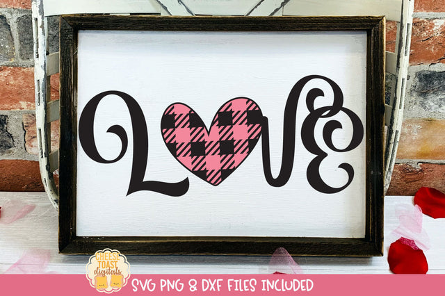 Love Cuttables | Buffalo Plaid Heart Valentine SVG SVG Cheese Toast Digitals 