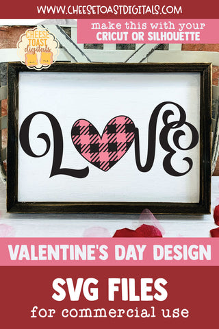 Love Cuttables | Buffalo Plaid Heart Valentine SVG SVG Cheese Toast Digitals 
