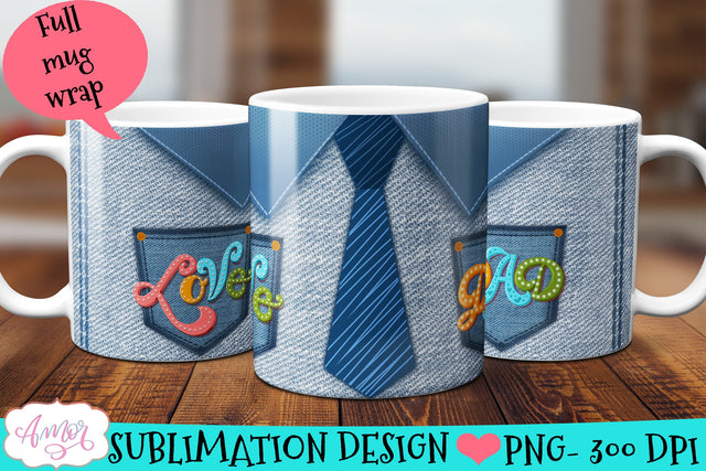 Love Dad mug wrap PNG for sublimation Sublimation Amorclipart 
