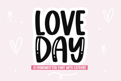 Love Day - Handwritten Font with Valentine's Doodles Font KA Designs 