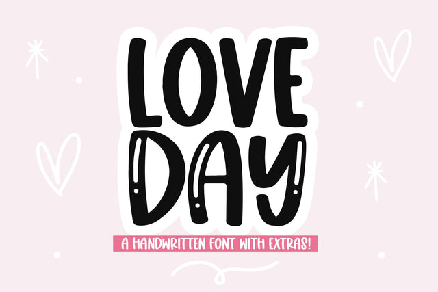 Love Day - Handwritten Font with Valentine's Doodles Font KA Designs 
