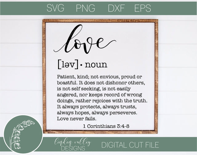 Love Definition Typography SVG SVG Linden Valley Designs 