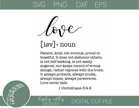 Love Definition Typography SVG SVG Linden Valley Designs 