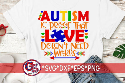 Love Doesn't Need Words SVG DXF EPS PNG-Autism SVG SVG Greedy Stitches 