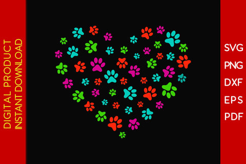 Love Dog Paw print Dog SVG PNG PDF Cut File SVG Creativedesigntee 