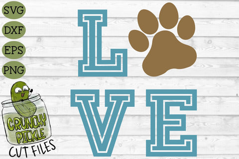 Love Dog Paw Print SVG File SVG Crunchy Pickle 