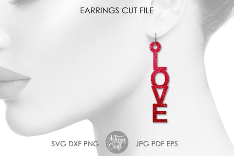Love Earrings, Laser Cut File SVG Artisan Craft SVG 