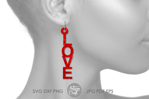 Love Earrings, Laser Cut File SVG Artisan Craft SVG 