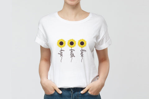 Love faith hope svg, Sunflower saying svg design SVG SmmrDesign 