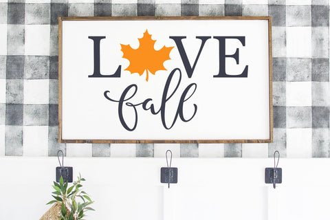 Love Fall Phrase SVG Cricut cut file SVG CutePicturesStudio 