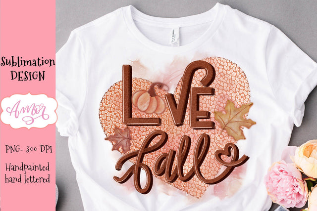Love fall Sublimation design for T-shirts Sublimation Amorclipart 