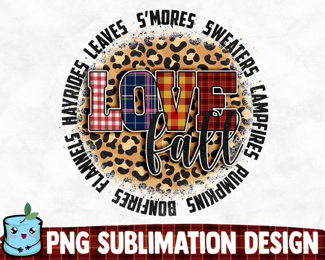 Love Fall Sublimation Design Sublimation MintyMarshmallows 