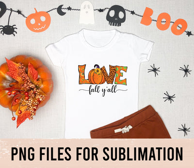 Love fall y'all png, Leopard fall sublimation designs downloads, pumpkin love fall clipart, Thanksgiving shirt pillow design files download SVG BOO-design 