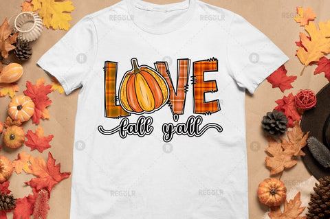 Love fall y'all Sublimation Design Sublimation Regulrcrative 