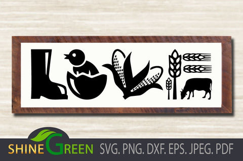 Love Farmhouse Sign SVG for Cutting and Printing SVG Shine Green Art 
