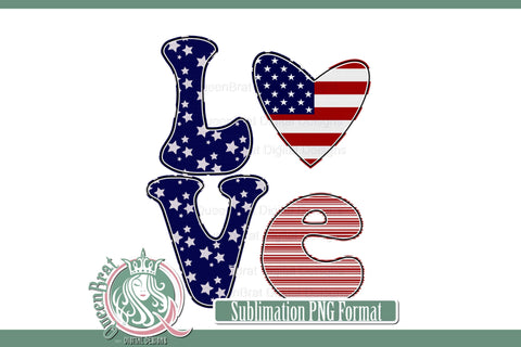 Love Flag Block Sublimation Sublimation QueenBrat Digital Designs 