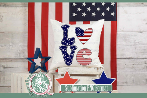 Love Flag Block Sublimation Sublimation QueenBrat Digital Designs 
