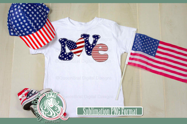 Love Flag Heart Sublimation Sublimation QueenBrat Digital Designs 