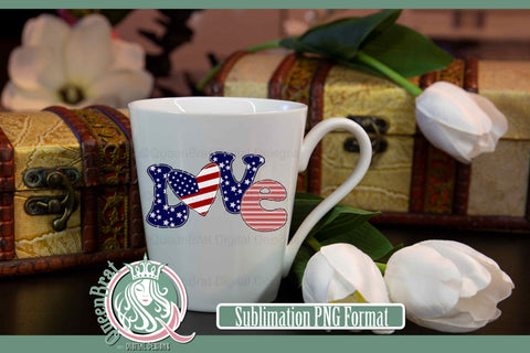 Love Flag Heart Sublimation Sublimation QueenBrat Digital Designs 