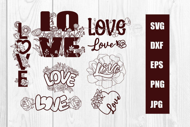 Love flower, valentine love svg, dxf, eps, png, jpg SVG dadan_pm 