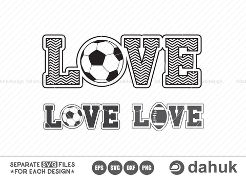 Love Football SVG, Football quotes design, Football funny design, Love Football, Football Heart, Game day svg, Football shirt svg, Cut file, for silhouette, svg, eps, dxf, png, clipart cricut SVG dahukdesign 
