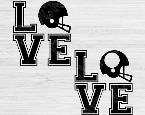 Love Football Svg, Football Svg Design. Helmet Cutting Files for Cricut and Silhouette. Htv Transfer Iron On for Ladies or Mom Sports Tee. SVG TiffsCraftyCreations 