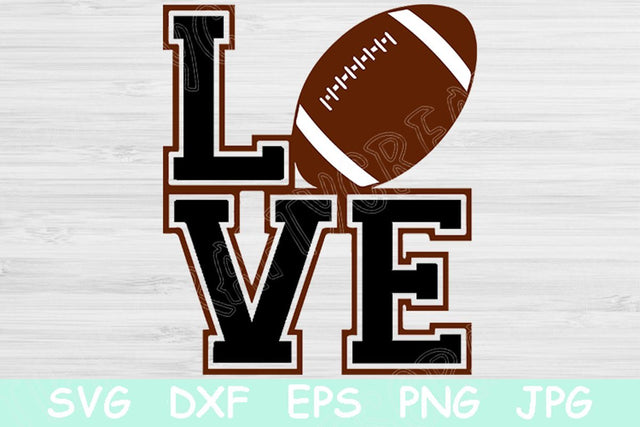 Love Football Svg, Football Svg Design. Sports Fan School Spirit Digital Cutting File. Dxf, Eps, Png Instant Download Cricut and Silhouette. SVG TiffsCraftyCreations 