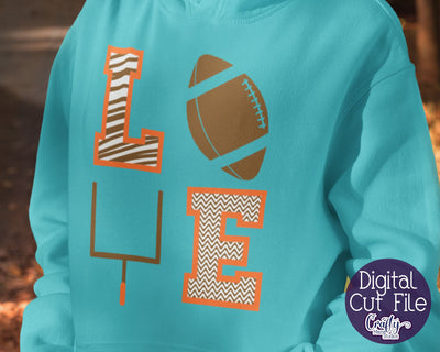 Love Football Svg SVG Crafty Mama Studios 