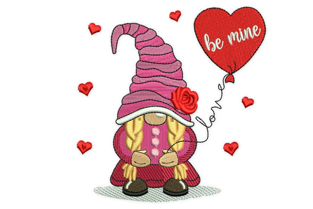 Love Girl Gnome Embroidery Designs, Valentines day Embroidery Designs Embroidery/Applique DESIGNS NextEmbroidery 