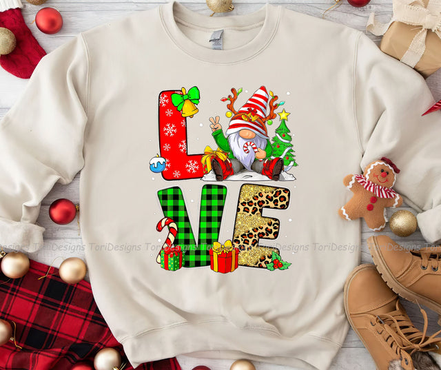Love Gnome Christmas Sublimation Design Download Sublimation ToriDesigns 