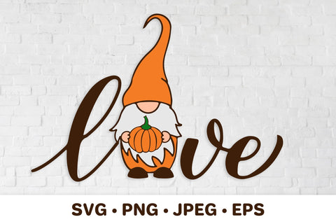 Love gnome. Fall design. Thanksgiving SVG SVG LaBelezoka 