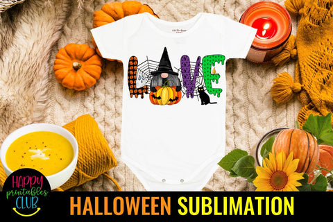 Love Gnome Halloween Sublimation-Halloween Gnome Sublimation Sublimation Happy Printables Club 