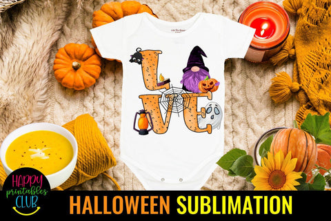 Love Gnome Halloween Sublimation-Halloween Gnome Sublimation Sublimation Happy Printables Club 