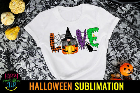 Love Gnome Halloween Sublimation-Halloween Gnome Sublimation Sublimation Happy Printables Club 