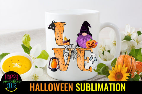 Love Gnome Halloween Sublimation-Halloween Gnome Sublimation Sublimation Happy Printables Club 