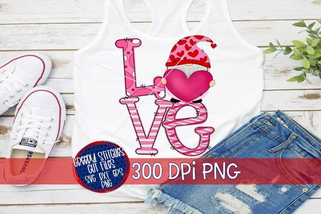 Love Gnome PNG for Sublimation-Valentine's Day PNG Sublimation Greedy Stitches 