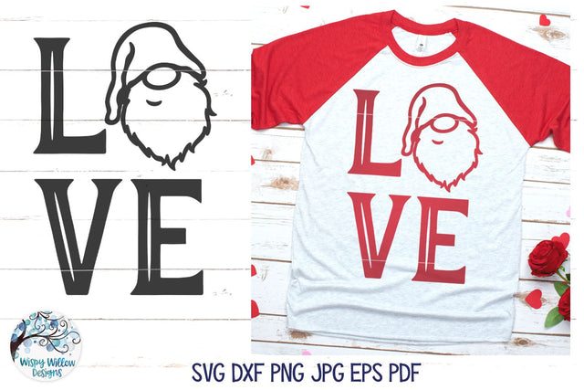 Love Gnome Svg SVG Wispy Willow Designs 