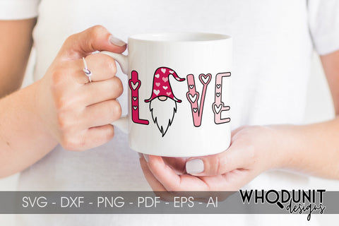 Love Gnome SVG | Valentine Gnome cut file SVG Whodunit Designs 