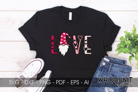 Love Gnome SVG | Valentine Gnome cut file SVG Whodunit Designs 