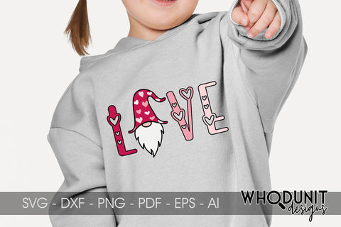 Love Gnome SVG | Valentine Gnome cut file SVG Whodunit Designs 