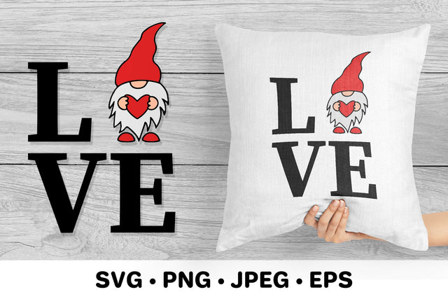 Love gnome. Valentine day design. Valentines sign SVG LaBelezoka 