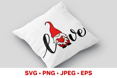 Love gnome. Valentines day design. Valentine lettering SVG LaBelezoka 