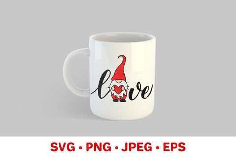 Love gnome. Valentines day design. Valentine lettering SVG LaBelezoka 