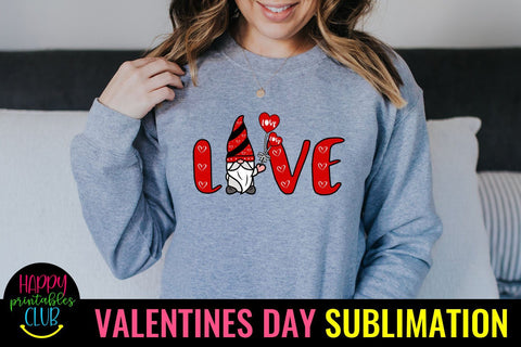 Love Gnome Valentines Day- Gnome Valentines Sublimation Sublimation Happy Printables Club 