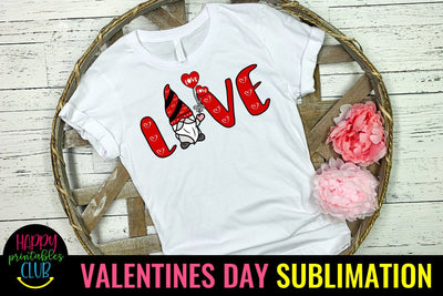 Love Gnome Valentines Day- Gnome Valentines Sublimation Sublimation Happy Printables Club 